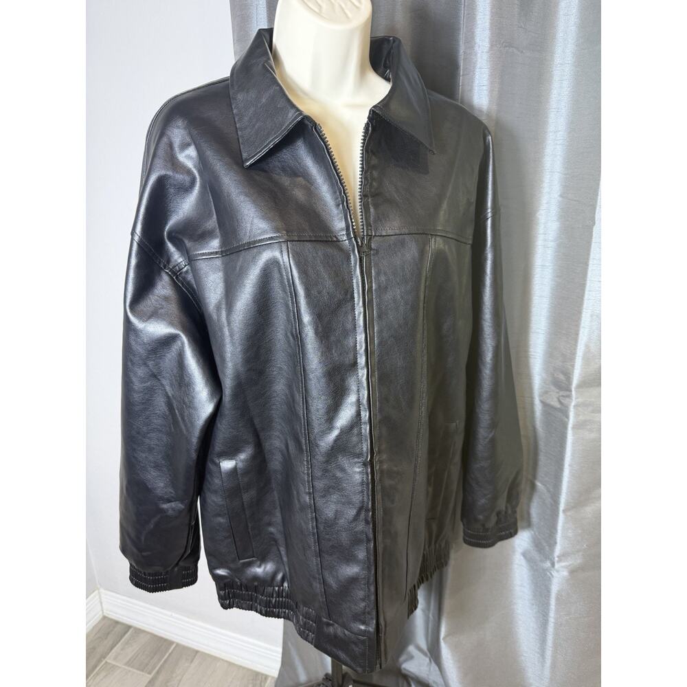 Sampeel‎ Faux Leather Women’s Jacket Medium Motorcycle Jacket Bomber Coat Winter